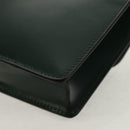 CELINE Chain Shoulder Bag Leather Green Gold Auth ar13811V-18