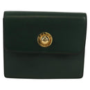 CELINE Chain Shoulder Bag Leather Green Gold Auth ar13811V-13