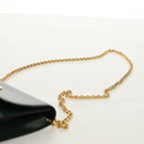 CELINE Chain Shoulder Bag Leather Green Gold Auth ar13811V-14