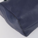 GUCCI Tote Bag Leather Blue Gold 354397 Auth ar13812-14