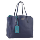 GUCCI Tote Bag Leather Blue Gold 354397 Auth ar13812-1