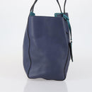 GUCCI Tote Bag Leather Blue Gold 354397 Auth ar13812-4