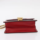 GUCCI Sylvie Sherry Line Chain Shoulder Bag Leather Red Gold 431666 Auth ar13813-10
