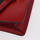 GUCCI Sylvie Sherry Line Chain Shoulder Bag Leather Red Gold 431666 Auth ar13813-11