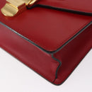 GUCCI Sylvie Sherry Line Chain Shoulder Bag Leather Red Gold 431666 Auth ar13813-12