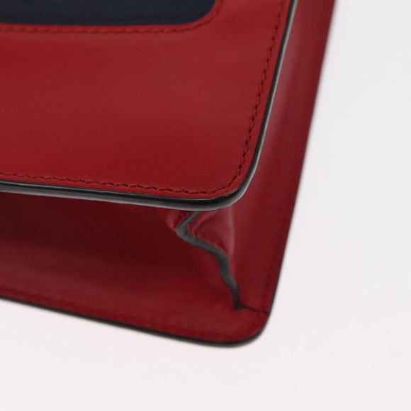 GUCCI Sylvie Sherry Line Chain Shoulder Bag Leather Red Gold 431666 Auth ar13813