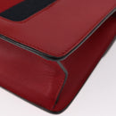 GUCCI Sylvie Sherry Line Chain Shoulder Bag Leather Red Gold 431666 Auth ar13813-14