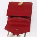 GUCCI Sylvie Sherry Line Chain Shoulder Bag Leather Red Gold 431666 Auth ar13813-16