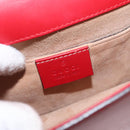 GUCCI Sylvie Sherry Line Chain Shoulder Bag Leather Red Gold 431666 Auth ar13813-17
