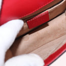 GUCCI Sylvie Sherry Line Chain Shoulder Bag Leather Red Gold 431666 Auth ar13813-18