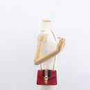 GUCCI Sylvie Sherry Line Chain Shoulder Bag Leather Red Gold 431666 Auth ar13813-23
