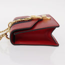 GUCCI Sylvie Sherry Line Chain Shoulder Bag Leather Red Gold 431666 Auth ar13813-5