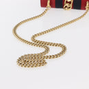 GUCCI Sylvie Sherry Line Chain Shoulder Bag Leather Red Gold 431666 Auth ar13813-7