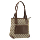 GUCCI GG Canvas Tote Bag Beige Silver 019 0402 Auth ar13814-1