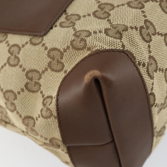 GUCCI GG Canvas Tote Bag Beige Silver 019 0402 Auth ar13814