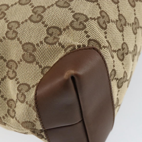GUCCI GG Canvas Tote Bag Beige Silver 019 0402 Auth ar13814