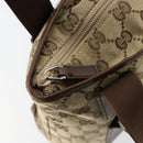 GUCCI GG Canvas Tote Bag Beige Silver 019 0402 Auth ar13814-10