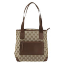 GUCCI GG Canvas Tote Bag Beige Silver 019 0402 Auth ar13814-13