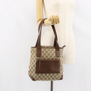 GUCCI GG Canvas Tote Bag Beige Silver 019 0402 Auth ar13814-25