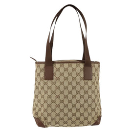 GUCCI GG Canvas Tote Bag Beige Silver 019 0402 Auth ar13814 - 0