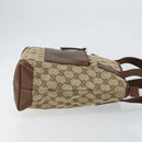 GUCCI GG Canvas Tote Bag Beige Silver 019 0402 Auth ar13814-3