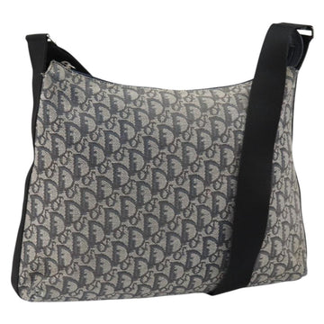 Christian Dior Trotter Canvas Shoulder Bag Navy Silver Auth ar13815