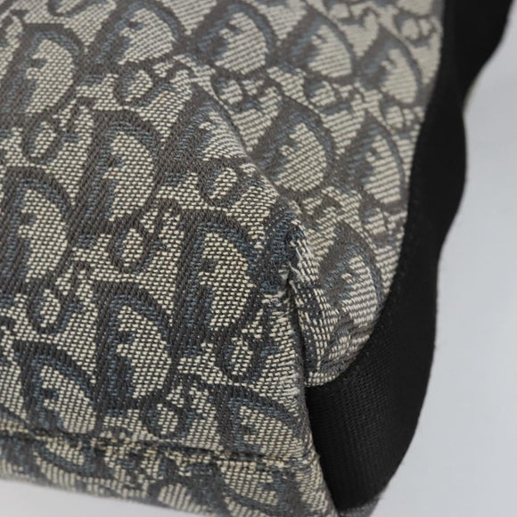 Christian Dior Trotter Canvas Schultertasche Marine Silber Auth ar13815