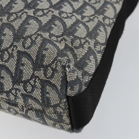 Christian Dior Trotter Canvas Schultertasche Marine Silber Auth ar13815