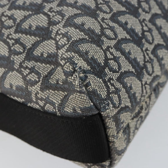 Christian Dior Trotter Canvas Schultertasche Marine Silber Auth ar13815