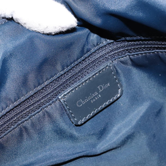 Christian Dior Trotter Canvas Shoulder Bag Navy Silver Auth ar13815