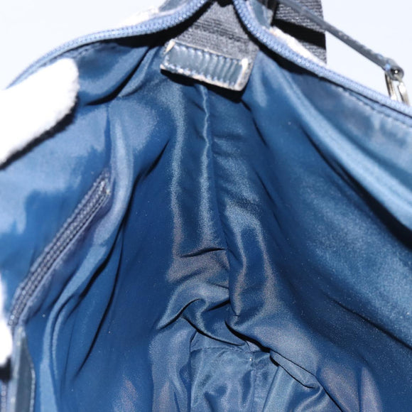 Christian Dior Trotter Canvas Shoulder Bag Navy Silver Auth ar13815