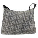 Christian Dior Trotter Canvas Schultertasche Marine Silber Auth ar13815-13