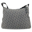 Christian Dior Trotter Canvas Schultertasche Marine Silber Auth ar13815-2