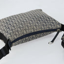 Christian Dior Trotter Canvas Schultertasche Marine Silber Auth ar13815-6