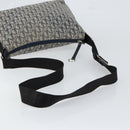 Christian Dior Trotter Canvas Schultertasche Marine Silber Auth ar13815-7