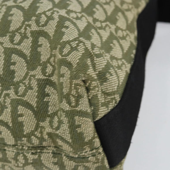 Christian Dior Trotter Canvas Schoudertas Groen Zilver Auth ar13816