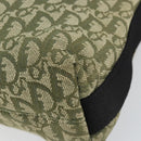 Christian Dior Trotter Canvas Schoudertas Groen Zilver Auth ar13816-15