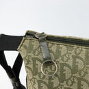 Christian Dior Trotter Canvas Schoudertas Groen Zilver Auth ar13816-10