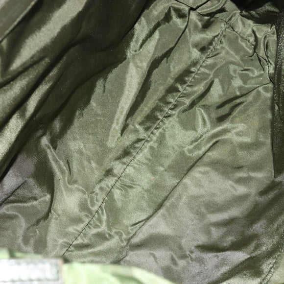 Christian Dior Trotter Canvas Shoulder Bag Green Silver Auth ar13816