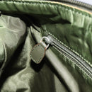 Christian Dior Trotter Canvas Schoudertas Groen Zilver Auth ar13816-20