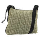 Christian Dior Trotter Canvas Schoudertas Groen Zilver Auth ar13816-1