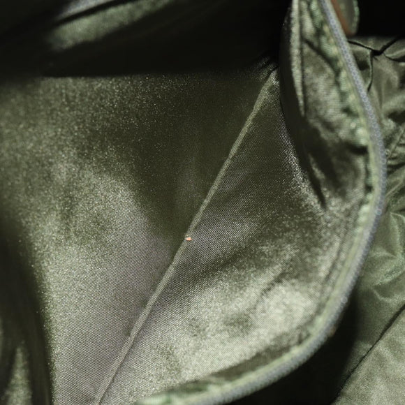 Christian Dior Trotter Canvas Shoulder Bag Green Silver Auth ar13816