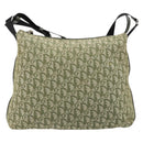 Christian Dior Trotter Canvas Schoudertas Groen Zilver Auth ar13816-13