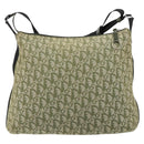 Christian Dior Trotter Canvas Schoudertas Groen Zilver Auth ar13816-2