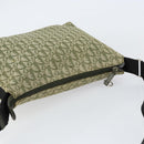 Christian Dior Trotter Canvas Schoudertas Groen Zilver Auth ar13816-6