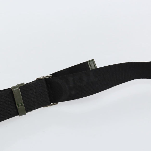 Christian Dior Trotter Canvas Shoulder Bag Green Silver Auth ar13816