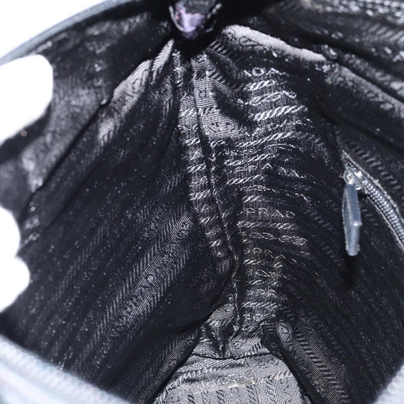 PRADA Tote Bag Nylon Navy Silver Auth ar13817