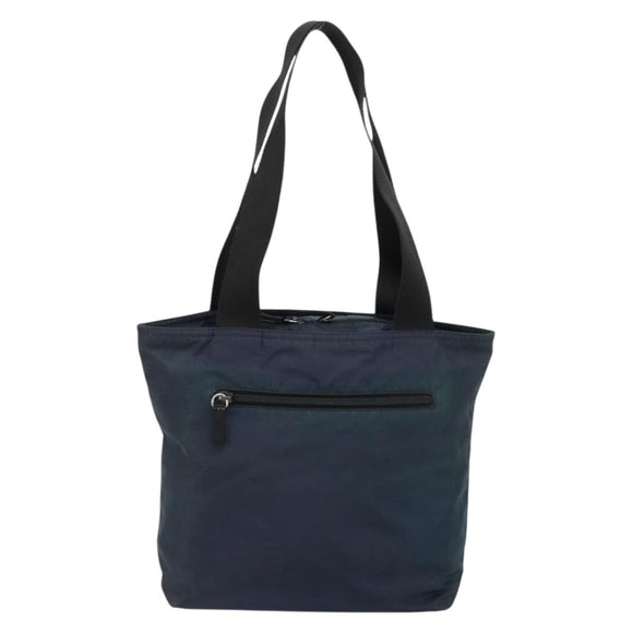 PRADA Tote Bag Nylon Navy Silver Auth ar13817
