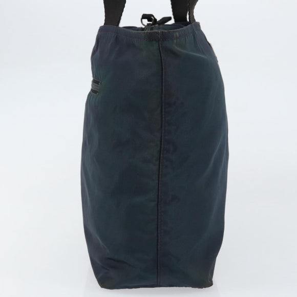 PRADA Tote Bag Nylon Navy Silver Auth ar13817