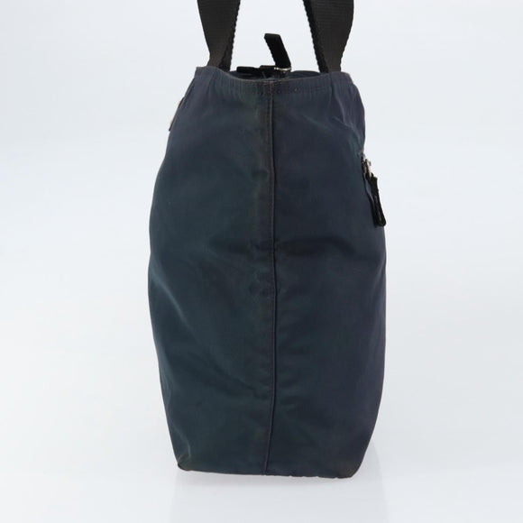 PRADA Tote Bag Nylon Navy Silver Auth ar13817